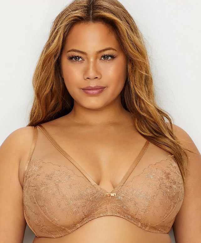 Curvy Couture Innovation Sheer Plunge Bra 46H