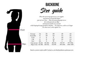 Backbone Svört samfella - L & XL